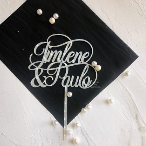 Couples pearl wedding Cake Topper