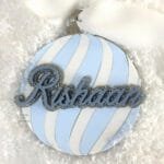 Blue Striped Ornament