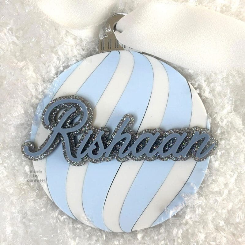 Blue Striped Ornament
