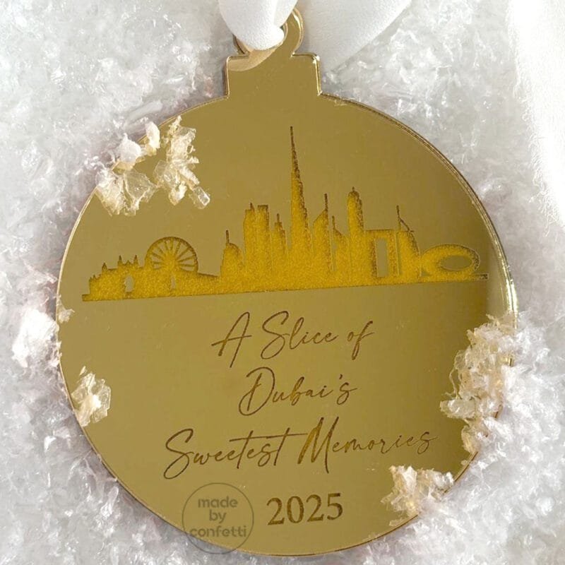 Gold Dubai Skyline Ornament